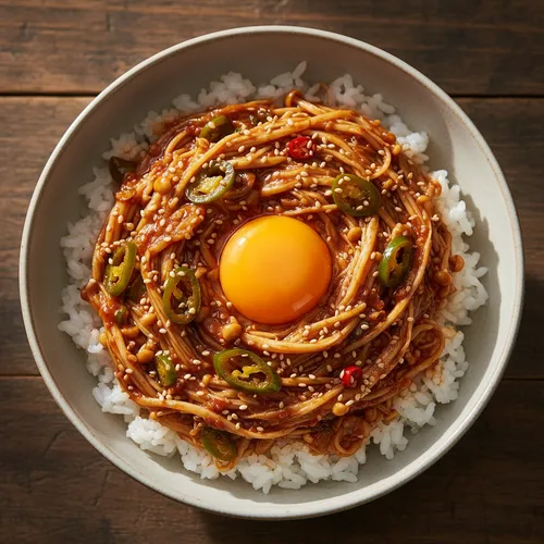 エノキダケのっけご飯