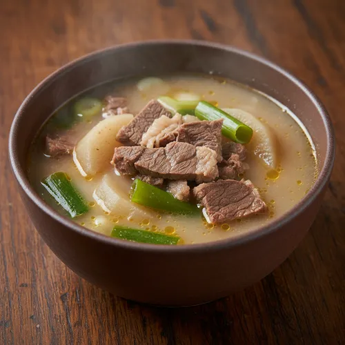 澄んだ深い味わいの牛肉と大根のスープ