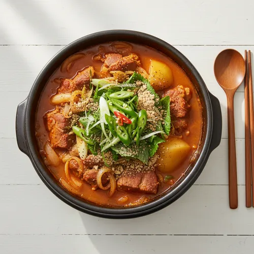 カムジャタン（豚スペアリブの代わりにモモ肉で）