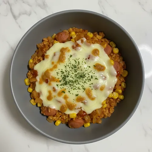 涙がにじむオートミールチーズ粥