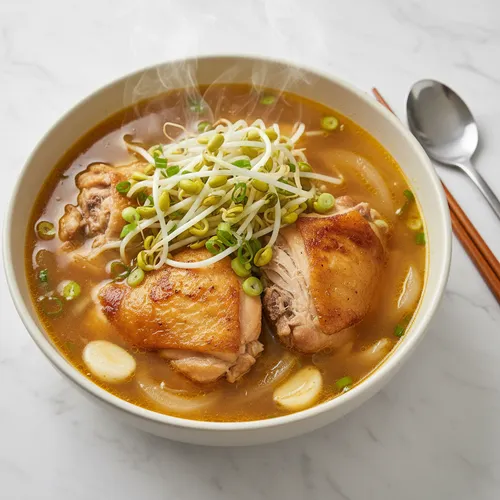 もやしと鶏のスープ