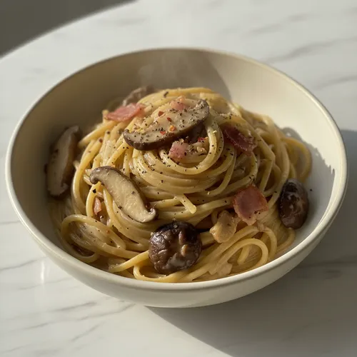 きのこクリームパスタ ミールプレップ