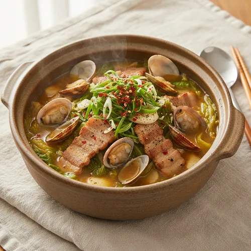 サムミリ 豚バラ肉とあさりの酒蒸し