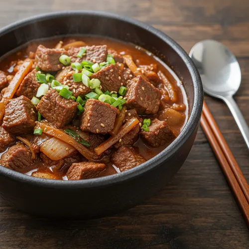 炒め韓牛 スプーンで食べるカルビチム