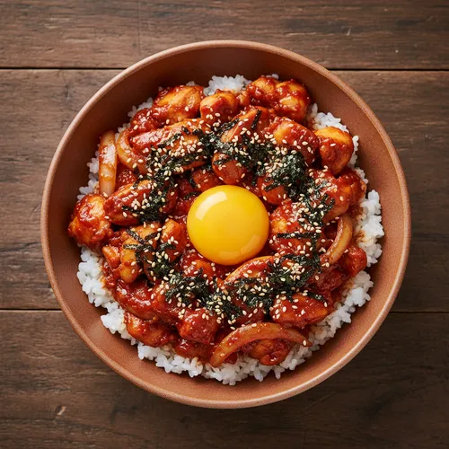 コチュジャン鶏もも肉のっけご飯