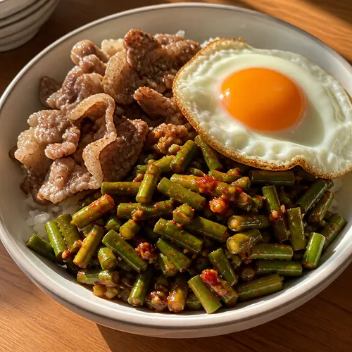마늘쫑 비빔밥