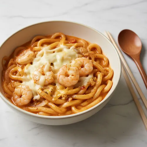 辛いクリームエビうどん
