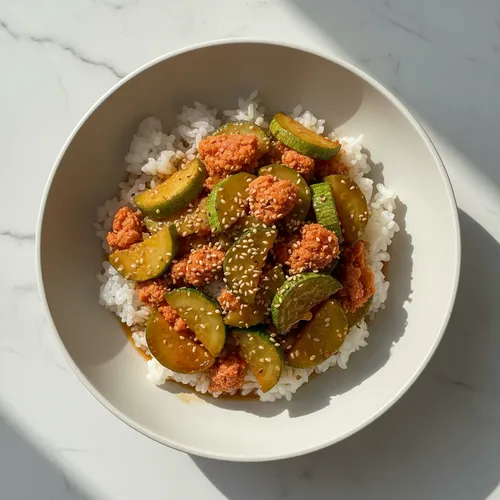 韓国かぼちゃと明太子の丼