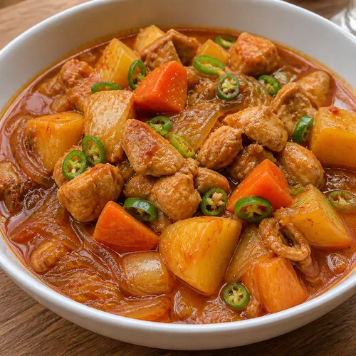 骨なし鶏肉の辛味煮込み（タッポックムタン）