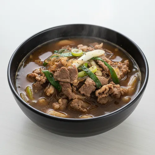 牛バラ薄切り肉のカルビ風スープ