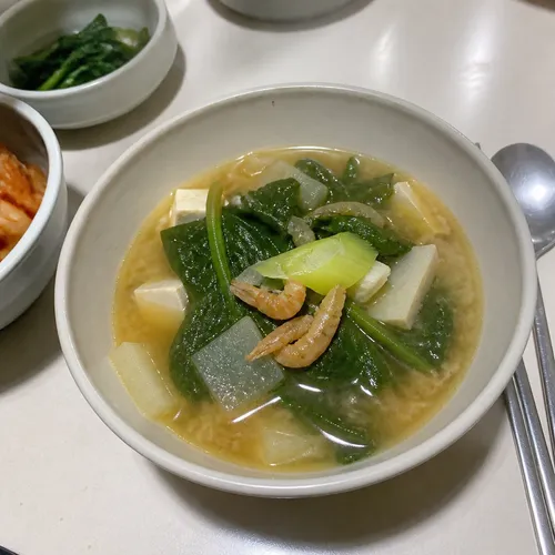 건새우 아욱 된장국