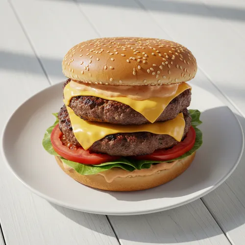手作りビーフダブルチーズバーガー