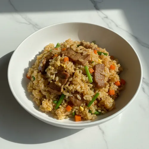 キム・ガンウのニンニクの茎と豚肉の炒めご飯