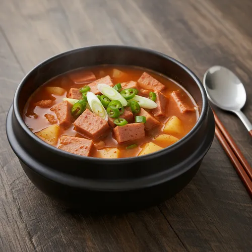 スパムとじゃがいものピリ辛煮込み
