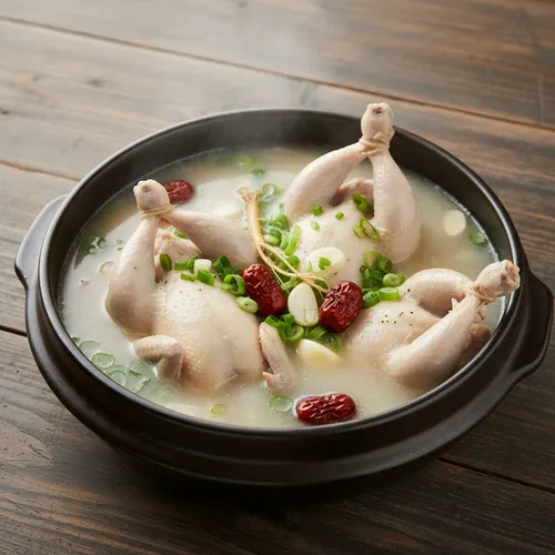 濃厚な牛骨スープのサムゲタン