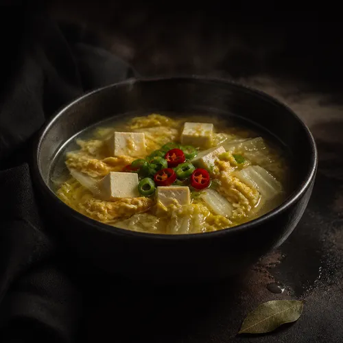 豆腐卵白菜スープ