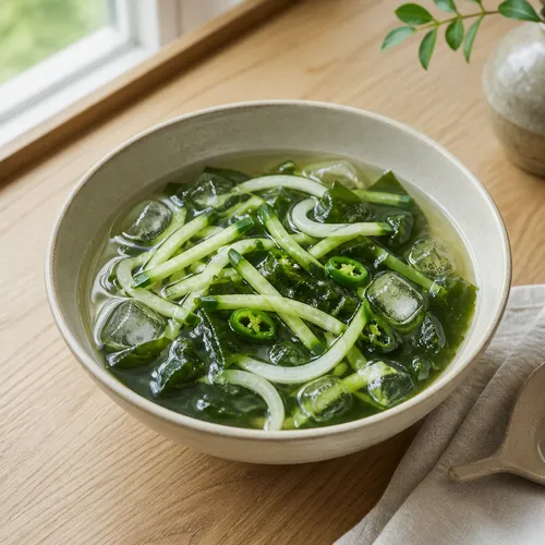 キュウリとワカメの冷たいスープ