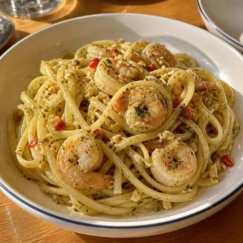 電子レンジで作るバジルペーストパスタ