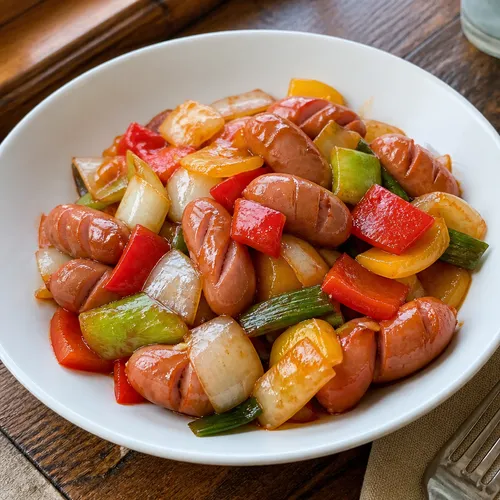 ソーセージと野菜炒め
