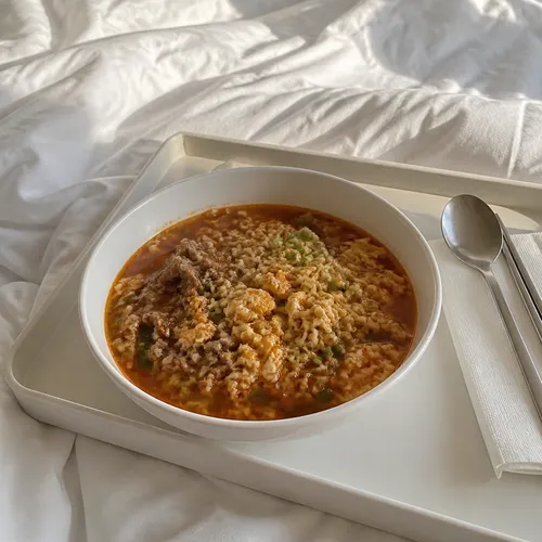 ソン・シギョン式牛バラ薄切り肉のヘジャンラーメン