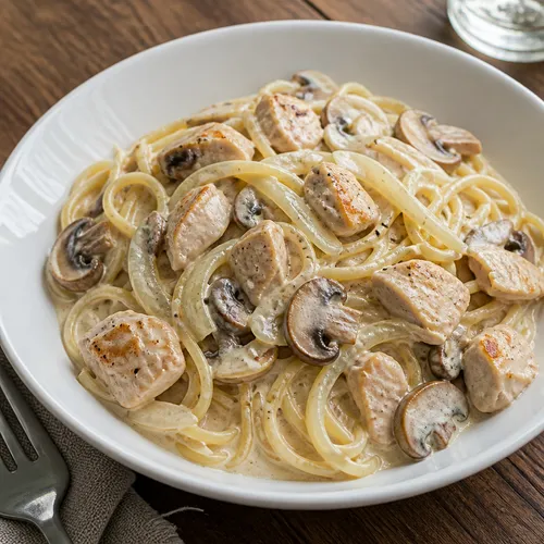 鶏むね肉のクリームパスタ