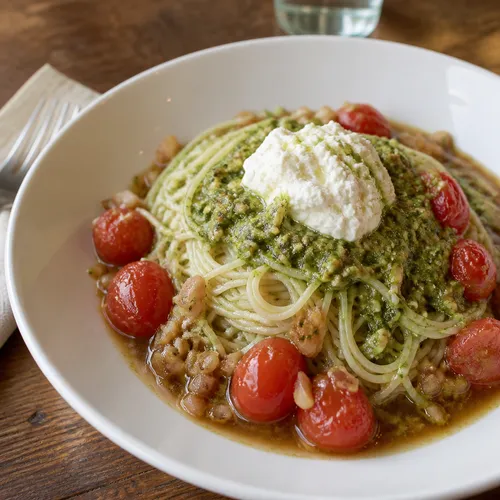 バジルペスト冷製パスタ
