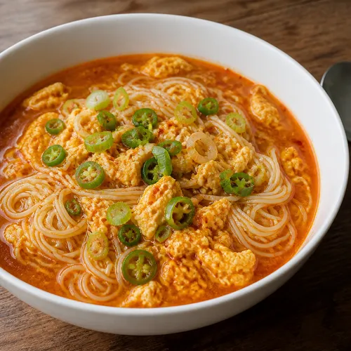 10分で完成！ピリ辛卵スープそうめん