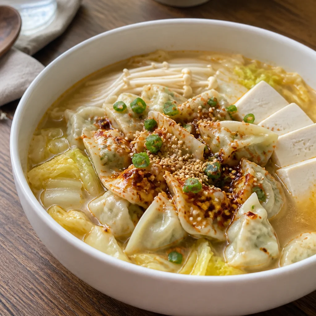 電子レンジで作る1人用白菜餃子チゲ