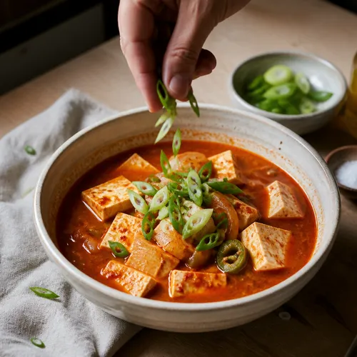 ピリ辛でコクのあるテジプ風豆腐チゲ