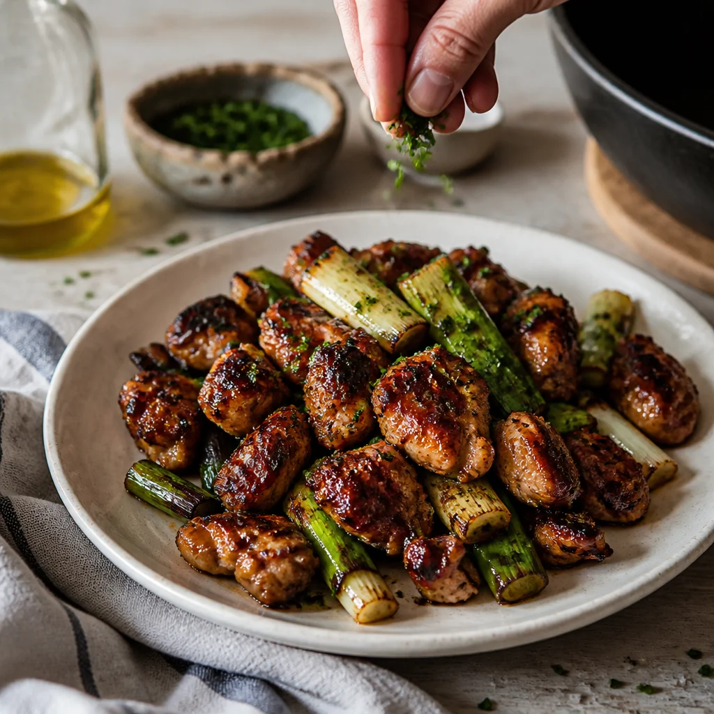 甘じょっぱい鶏もも肉と長ねぎのグリル