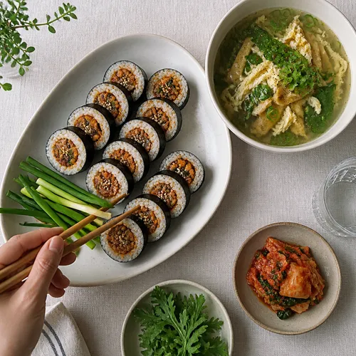 종이어묵 김밥 정식