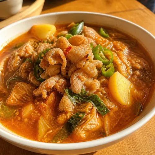 豚バラ薄切り肉のカムジャタン
