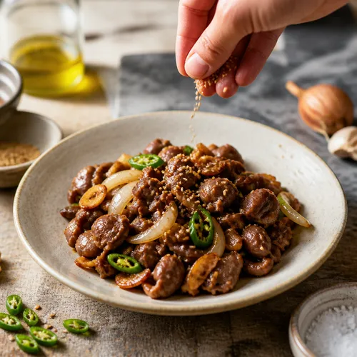 コスパ最強!鶏砂肝炒め