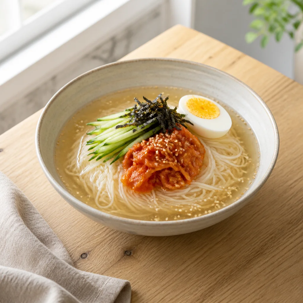骨の髄までしみわたる冷たいキムチそうめん