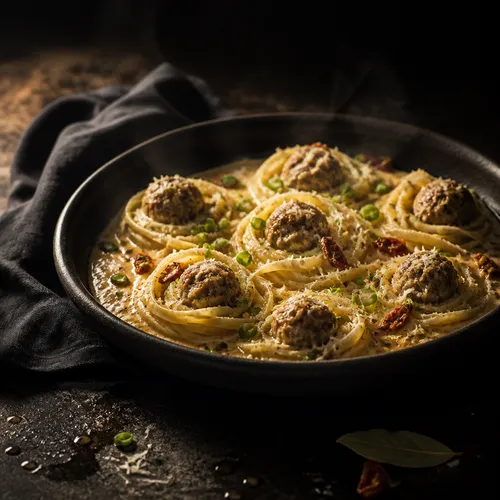 15分イタリアン夕食：パスタネストミートボール