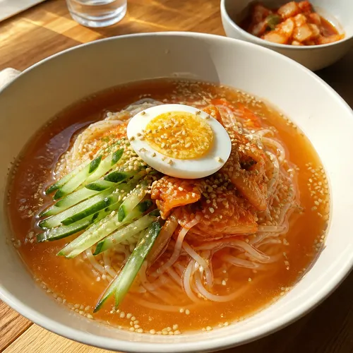 冷麺スープキムチビビン麺