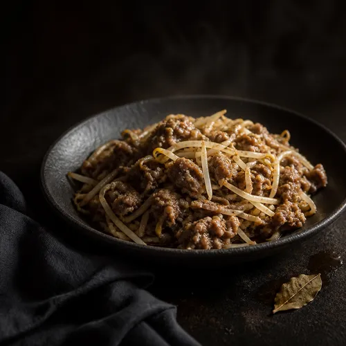 牛バラ薄切り肉ともやしの炒め物