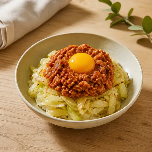 キャベツのコチュジャンまぐろ丼