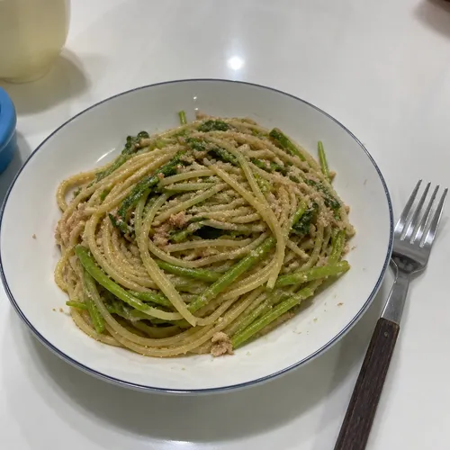 明太子とセリのパスタ