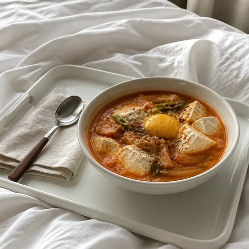キムチとツナのおぼろ豆腐チゲ