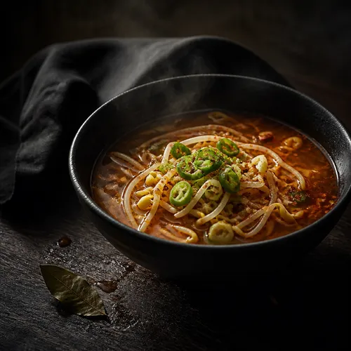 ピリ辛大豆もやしスープ