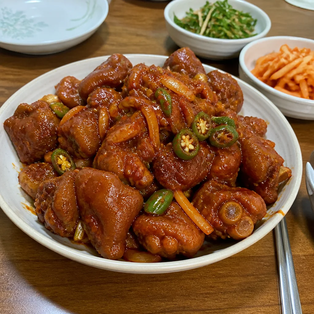 매운 양념 족발