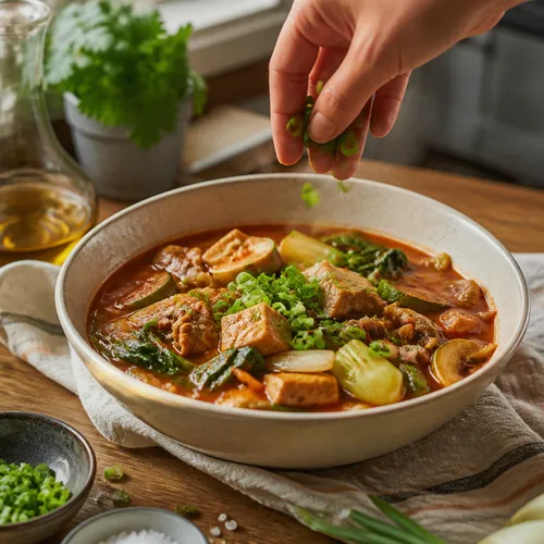 시판 분말로 만드는 진한 우삼겹 짬뽕 찌개