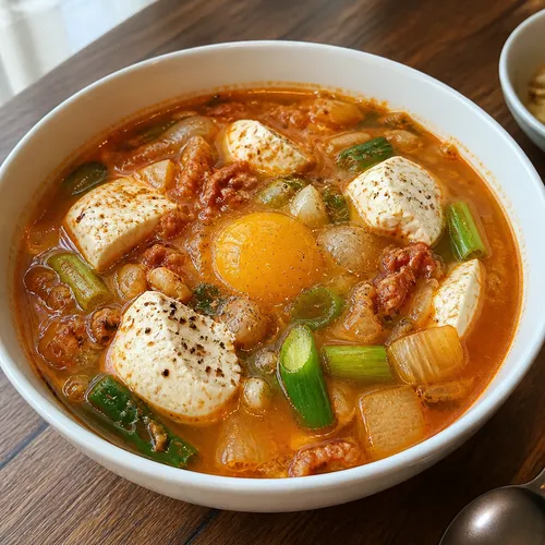 リュ・スヨンのスパムおぼろ豆腐チゲ