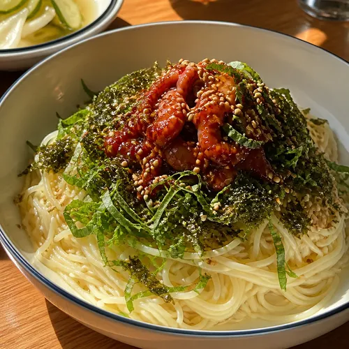 テナガダコの塩辛そうめん