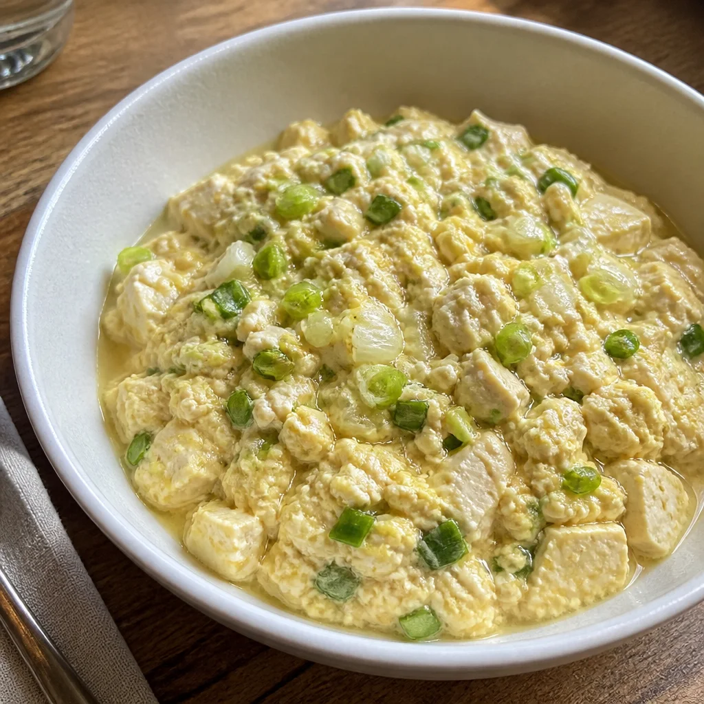 豆腐と卵の蒸し物