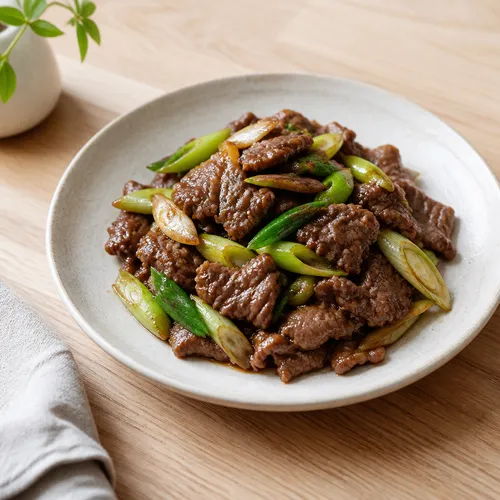 口の中でとろける牛肉の醤油炒め