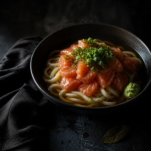 サーモン冷やしうどん