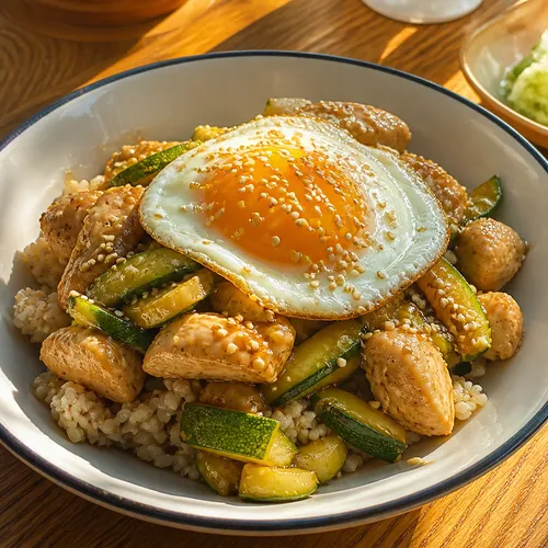 鶏むね肉と韓国かぼちゃの丼