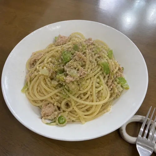 ツナと長ねぎのパスタ